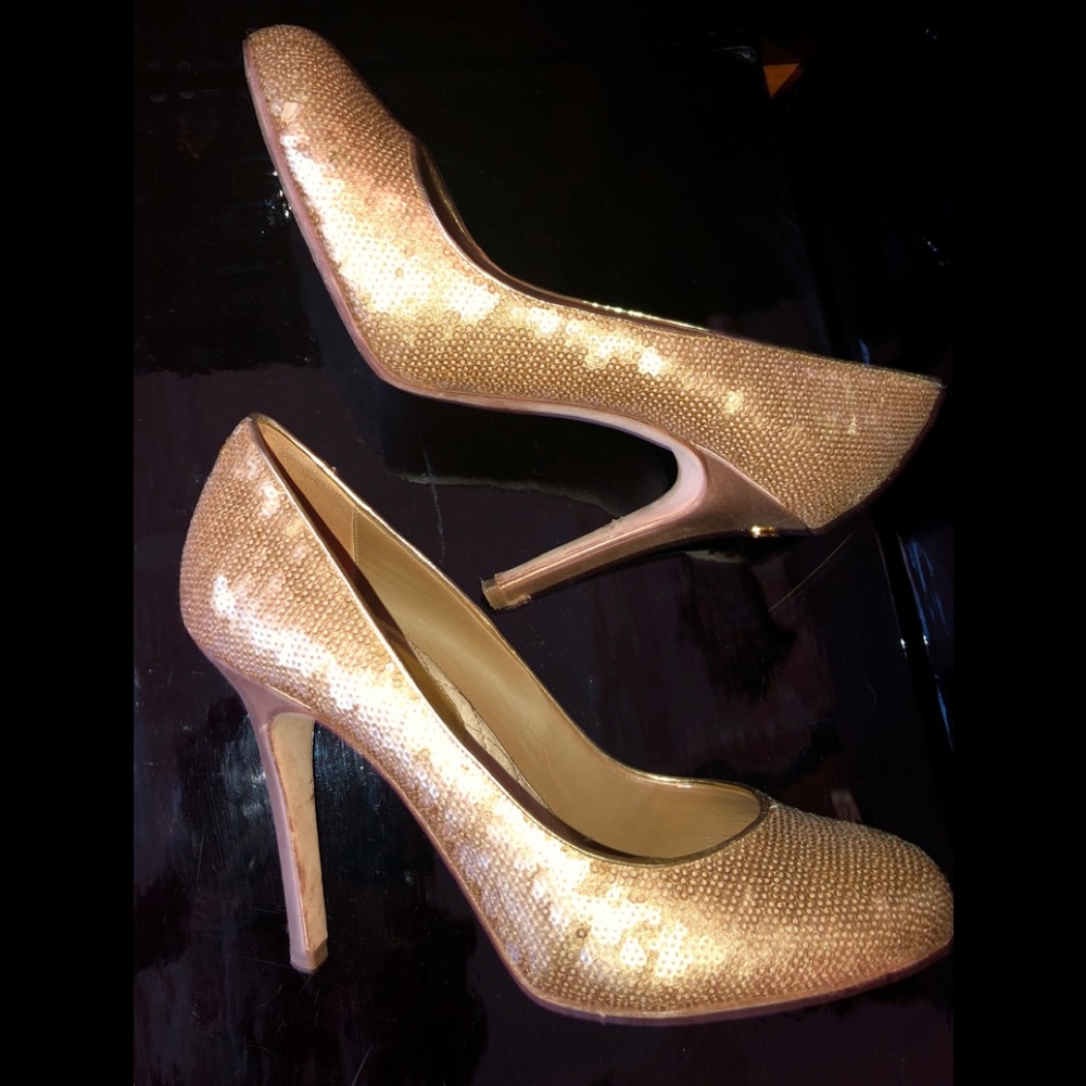 Chanel Gold Sequined Heels 39.5